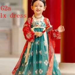Chinese Hanfu New Retro Girls' Dress Imitation Tang Dynasty Children's Dress