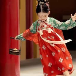 Chinese Hanfu New Retro Girls' Dress Imitation Tang Dynasty Children's Dress