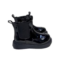 Kids Fashion Ankle Boots for Boys Girls Unisex Glossy PU Leather Rubber Boots Classic Chelsea Boots 2025 Autumn Winter Brand New