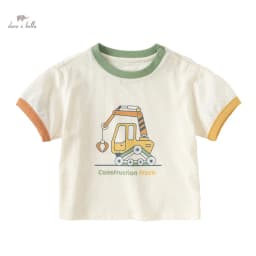 Dave Bella 2025 New Summer Boy’s Baby T-Shirt Children Top Cotton Short Sleeve Undershirt Cartoon Casual Outdoor Sport DB2240686