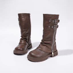 Spring Autumn New Kids Fashion High Boots Classic Black Brown Girls School Causal Leather Boots Catwalk Children Platform Boots