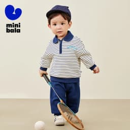 Mini Bala Long Sleeve Set Unisex Kids Sporty and School Style Casual Wear New Spring and Autumn Version