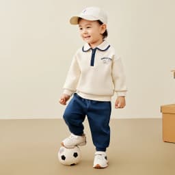 Mini Bala Long Sleeve Set Unisex Kids Sporty and School Style Casual Wear New Spring and Autumn Version