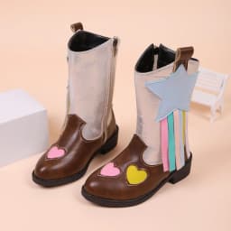 Girls High Boots Bohemian Style Kids Princess Riding Boots Side Zipper 2025 Autumn Winter New Children Mid-calf Boots Versatile