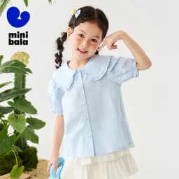 Mini Bala Girls Soft Breathable Cute Cotton Short Sleeve Shirt Lightweight Summer Baby Children Top 2025 New