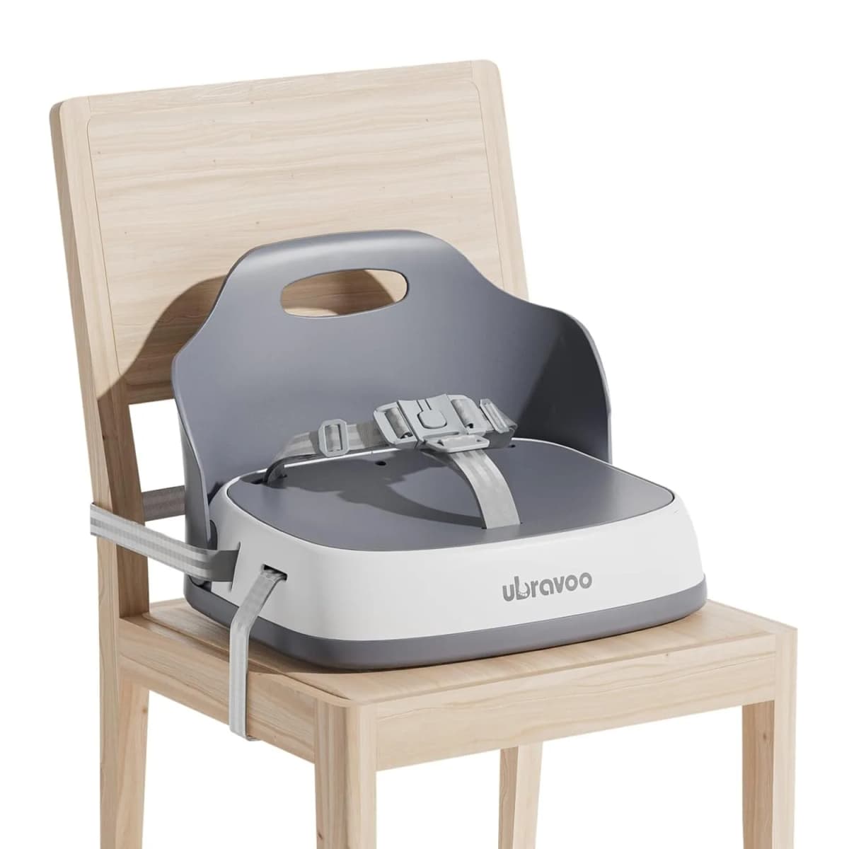 Portable Children’s Booster Seat for Dining High Chair with 3-Point Safety Harness, 2 Adjustable Straps & Washable Design