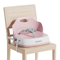 Portable Children’s Booster Seat for Dining High Chair with 3-Point Safety Harness, 2 Adjustable Straps & Washable Design