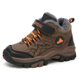 Winter Warm Fur Children Shoes Boys Non-slip Snow Ankle Boots Leather Autumn Casual Sneakers Waterproof Hook Loop Kids Footwear