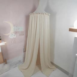 Premium 100% Cotton Muslin Hanging Dome Curtain with Frills Baby Bed Canopy for Kids Room