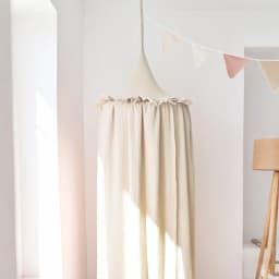 Premium 100% Cotton Muslin Hanging Dome Curtain with Frills Baby Bed Canopy for Kids Room