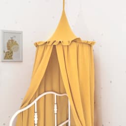 Premium 100% Cotton Muslin Hanging Dome Curtain with Frills Baby Bed Canopy for Kids Room
