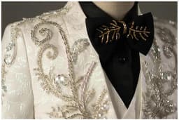 New Children's Host Performance Suit Sequin Beads Design Kids Wedding Birthday Party Evening Gown Boys Catwalk Blazer Sets A3381