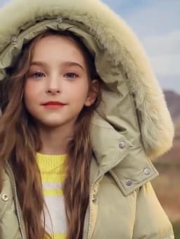 2025 New Winter Girls Jackets Kids Thickened Warm Down Coats Children's Fur Collar Hooded Outerwear Teenager Long Overcoat