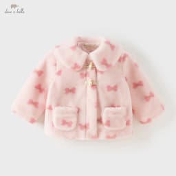 Dave Bella Girls Coat Winter Autumn Children Plush Thicken Jacket Long Sleeve Pink Casual Outerwear Warm Kids Clothing DB4253816