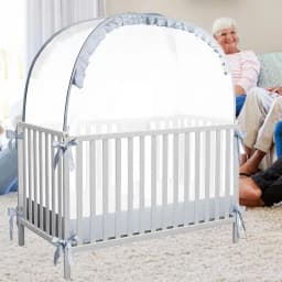 Pop Up Baby Crib Tent Crib Cover Canopy Breathable Mesh Baby Tents Keep Baby from Climbing out Bed Protection Anti-mosquito Tent