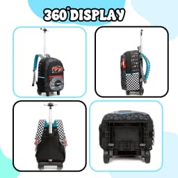 Girls Rolling Backpack with Lunch Box School Backpacks with Wheels 16.5" Roller Backpack for Girls, 3pcs Kids Wheeled Bookbag