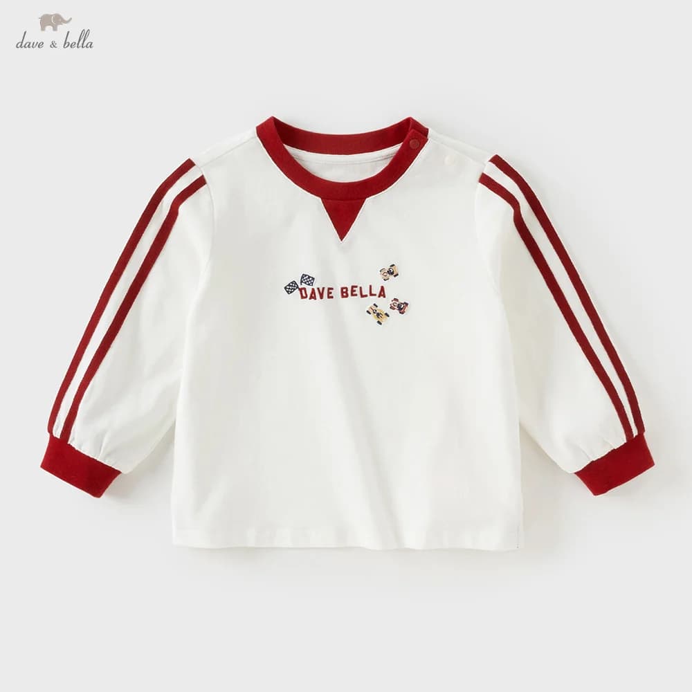 Dave Bella Boys Long Sleeve T-Shirt Kids Printed Autumn Spring T-shirt Tops Baby Cotton Casual Outdoor Clothes DB3252919