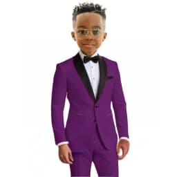 Hot Sale Boy's Solid Suit Set 2 Pieces Jacket Pants Formal Shawl Lapel Kids Tuxedo For Birthday Party School Performance Wear