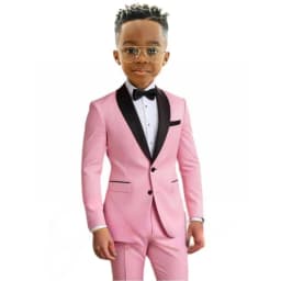 Hot Sale Boy's Solid Suit Set 2 Pieces Jacket Pants Formal Shawl Lapel Kids Tuxedo For Birthday Party School Performance Wear