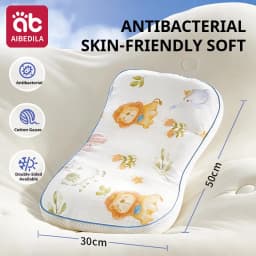 AIBEDILA Kids Pillow 2-8 Years Comfortable Orthopedic Spine Support Toddler 2-Sided Breathable Pillow Children's for Sleeping 