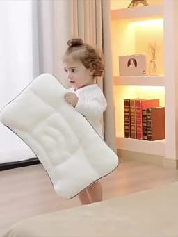 AIBEDILA Kids Pillow 2-8 Years Comfortable Orthopedic Spine Support Toddler 2-Sided Breathable Pillow Children's for Sleeping 