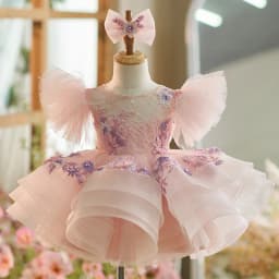 New Baby Girl Toddler Dress Birthday Party Dress Exquisite Unique Girl Sweet Little Fly Sleeve Cake Skirt