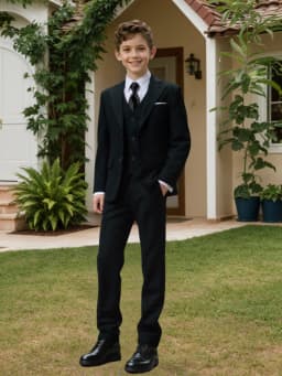 Boys Suits 4-Piece Jacket Vest Pants Tie Random Teen Dress Wedding Performance Prom Formalwear Classic Slim Elegant Age 2-16Y