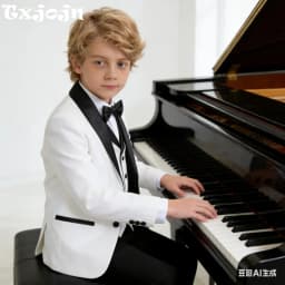 New Arrival Boys Elegant Tuxedo 4 Pieces Wedding Ring Bearer Outfit Classic Formal Kids Suit Set School Choir Performance 3-14T