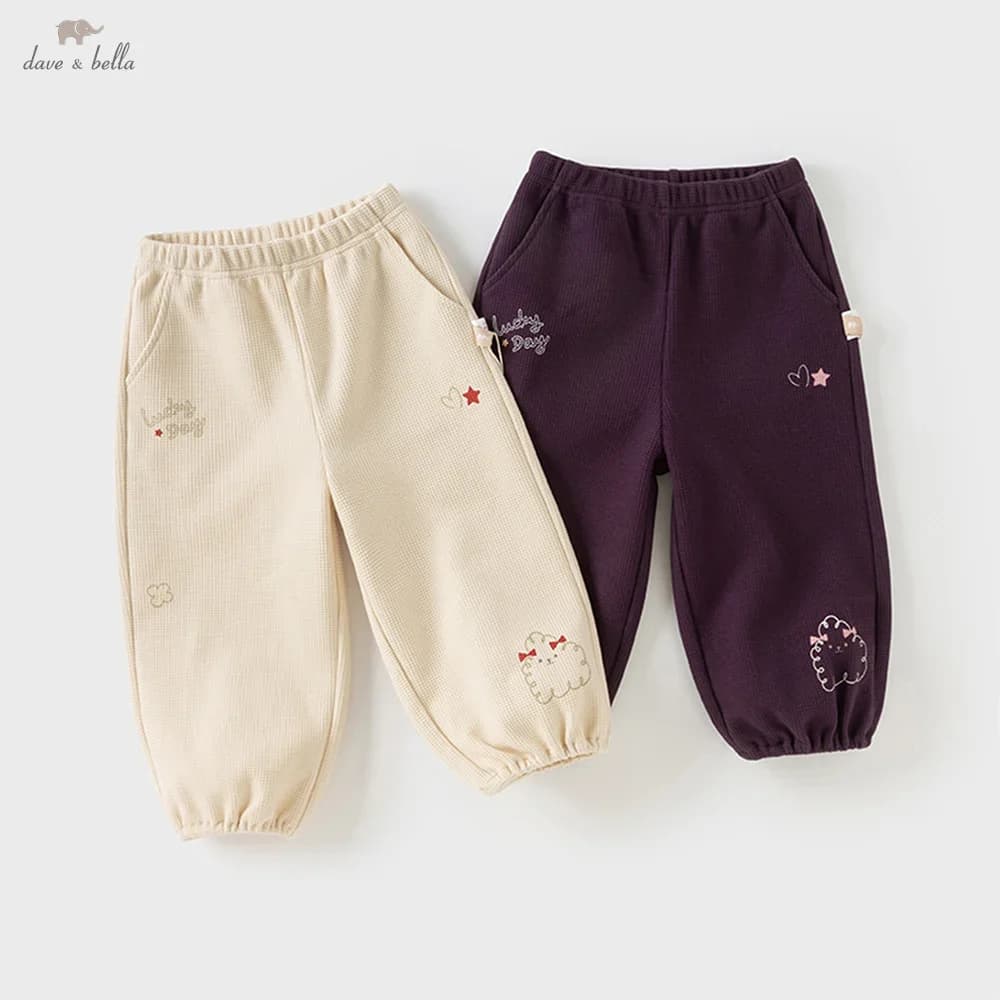 Dave Bella Children's Pants Autumn Fashion Casual Gentle Sweet Cute Girls Baby Loose Straight Pants Sport Outdoor DB3252839