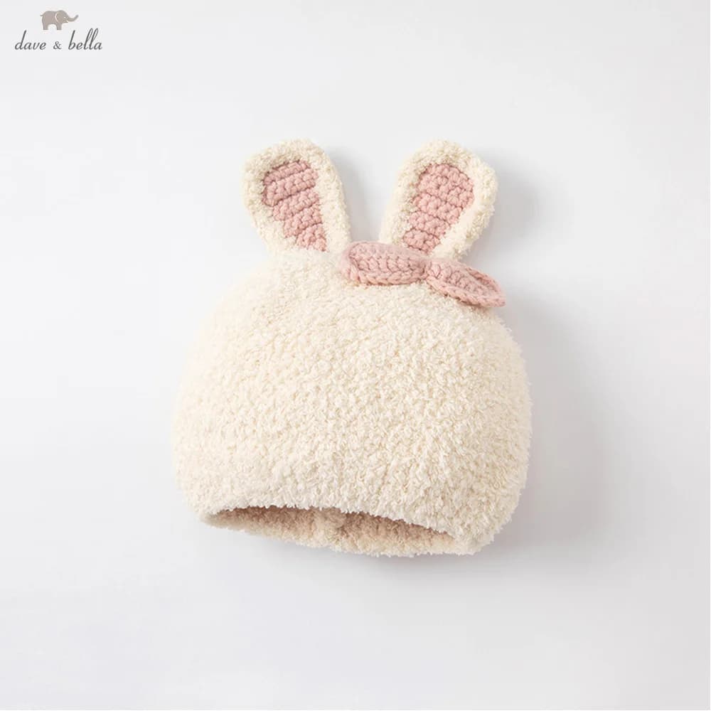 Dave Bella Winter Warm Thicken Hat and Cap for Girls Children Baby Cartoon Ear Protection Hats Cute Outdoor Cap DB19435