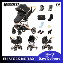 Oversized Canopy 3-in-1 Baby Stroller 2026, One-Hand Fold Lightweight Compact, Space-Saving Travel System, Breathable Material, Shock-Absorption Wheels