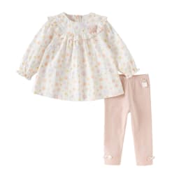 Dave Bella Girls Tops Trousers Suits Spring Autumn Floral Print Pullover Elastic Pants Two-piece Sets Children Clothes DB1260561