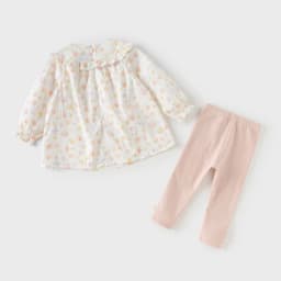 Dave Bella Girls Tops Trousers Suits Spring Autumn Floral Print Pullover Elastic Pants Two-piece Sets Children Clothes DB1260561
