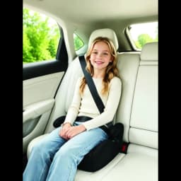 Backless Booster Seat for Car, Big Kids 49-59 in Tall, Lightweight Portable Belt-Positioning Booster Cushion, Ages 7-12, Black