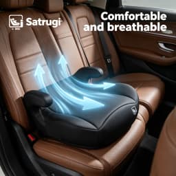Backless Booster Seat for Car, Big Kids 49-59 in Tall, Lightweight Portable Belt-Positioning Booster Cushion, Ages 7-12, Black