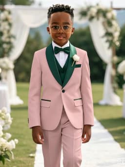 Multi-colors Boys Stylish Suit Set 3 Pieces For Birthday Party Elegant Handsome Shawl Lapel Tuxedo Wedding Guest Clothes 2-20T