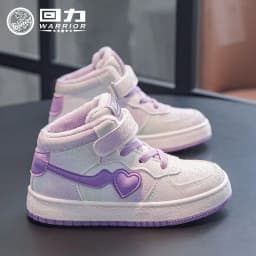 Warrior Children Casual Shoes Winter Warm Patchwork 2025 Kids Cotton Shoes for Girls Boys Sneakers Thickened Fleece Lined