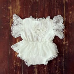 Baby Girl Lace Ruffle Open Back Romper Bow Headband Newborn Photography Props Infant Photo Shoot Outfit Newborn Prop