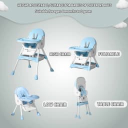 Foldable Baby High Chair For Infants Toddlers, 2 In 1 Convertible Dining Play Feeding Chair, Ergonomic Comfort Kids Eating Highchair With Removable Double Layer Tray, Space Saving Portable Baby Furniture For Home Kitchen Travel