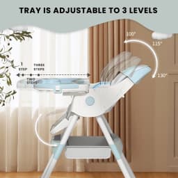 Foldable Baby High Chair For Infants Toddlers, 2 In 1 Convertible Dining Play Feeding Chair, Ergonomic Comfort Kids Eating Highchair With Removable Double Layer Tray, Space Saving Portable Baby Furniture For Home Kitchen Travel