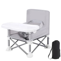 Folding Baby Dining Chair with Detachable Tray Carry Bag Lightweight Foldable Baby Seat Safety Harness for Indoor Outdoor Use