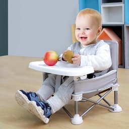 Folding Baby Dining Chair with Detachable Tray Carry Bag Lightweight Foldable Baby Seat Safety Harness for Indoor Outdoor Use