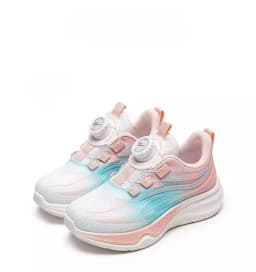 2026 Spring New Princess Style Rotating Button Girls Sports Shoes Breathable Mesh Children Casual Shoes