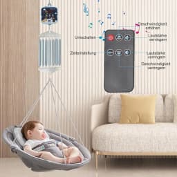 Hanging 7-Spring Electric Baby Swing Control Baby Hammock 9Speeds 6Timer Electric Spring Cradle Baby Load Capacity 19 kg