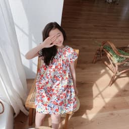 Children's Clothing 2026 Summer New Arrivals: Fashionable and Cute Printed Princess Dresses for Girls—100% Cotton Sweet Long