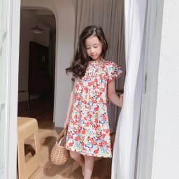 Children's Clothing 2026 Summer New Arrivals: Fashionable and Cute Printed Princess Dresses for Girls—100% Cotton Sweet Long