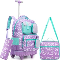 Meetbelify Rolling Backpack for Girls Backpacks with Wheels Kids Carry on Luggage for Girls