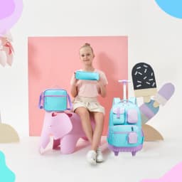 Meetbelify Rolling Backpack for Girls Backpacks with Wheels Kids Carry on Luggage for Girls