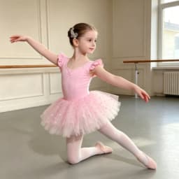 Pink flutter-sleeve ballet practice outfit for girls, a summer ballet set suitable for ballet training and grade examinations.
