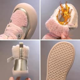 Kids Warm Fleece Lining Boots for Boys Girls 2025 New Winter Kids Hiking Boots Non-slip Versatile Chic Kids School Snow Boots